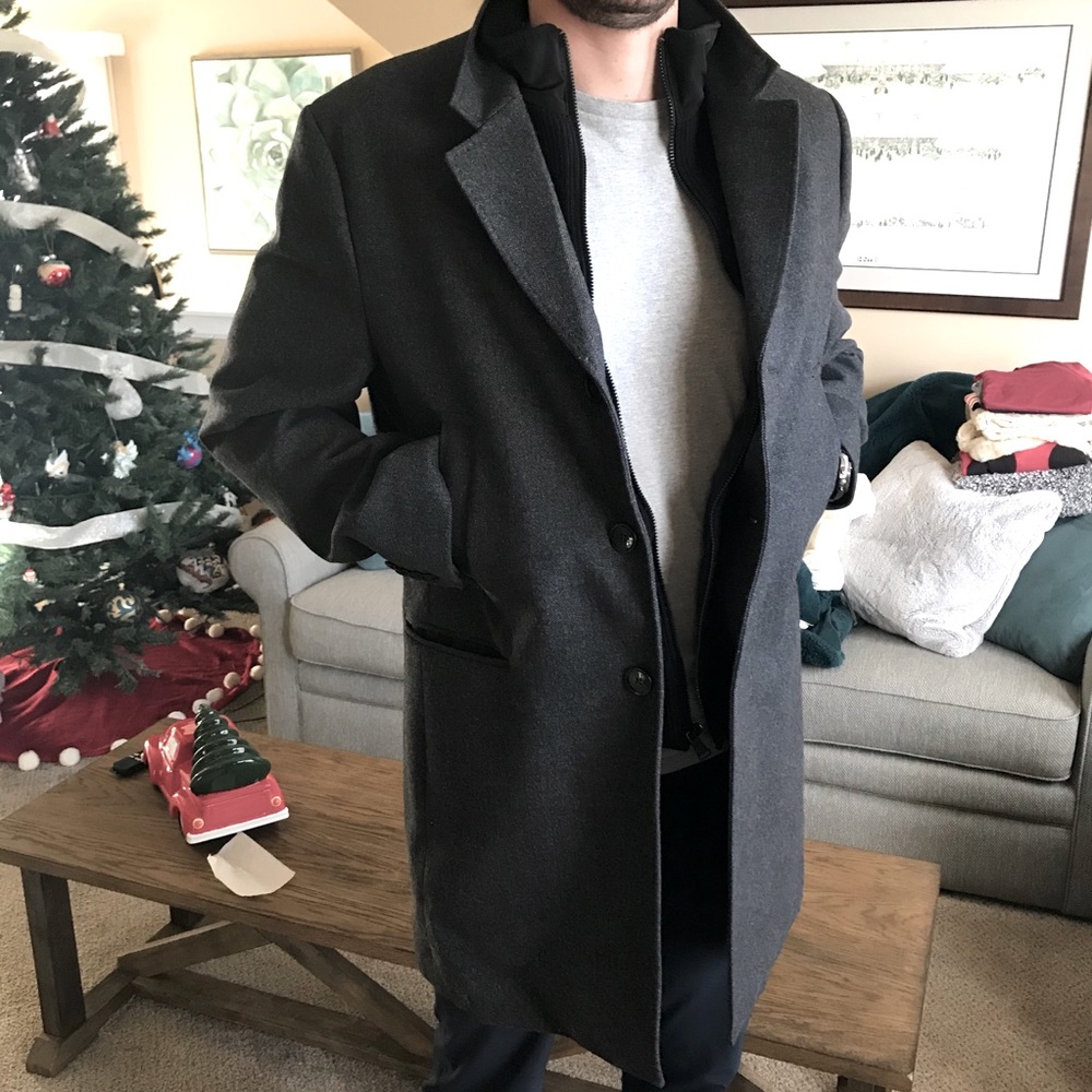 Express Herringbone Wool Blend Top Coat size Large